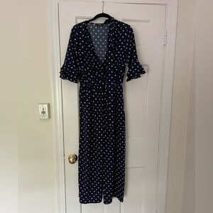 Navy blue polka dot jumpsuit